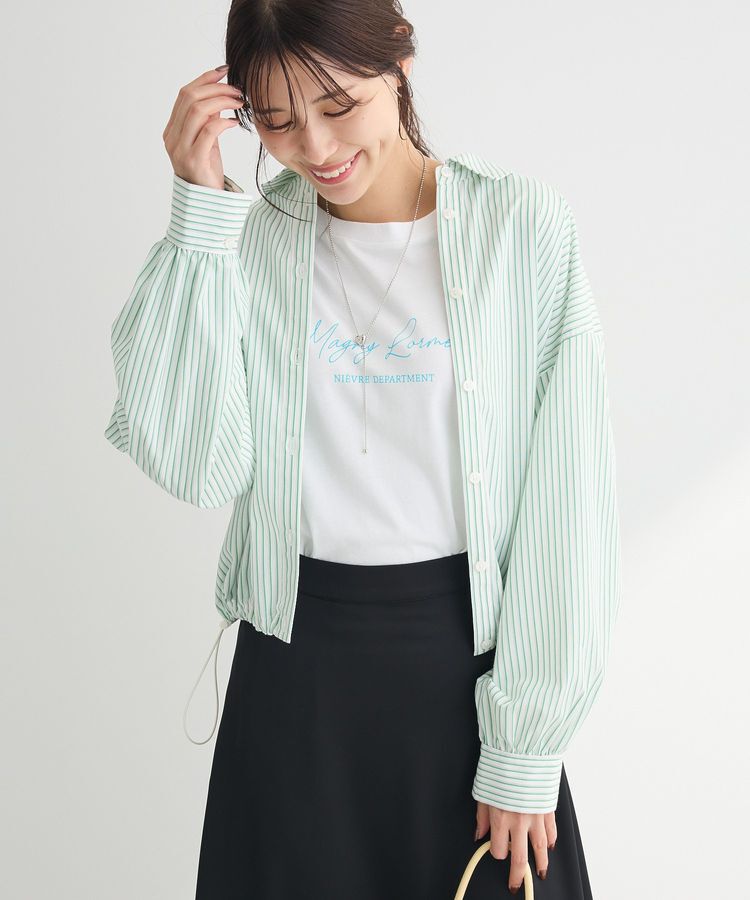 Green Parks「イージーケア裾ドロストシャツ」|シャツ・ブラウス|