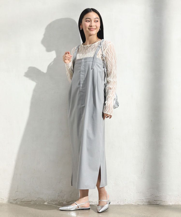 Green Parks「ピンストライプベアトップジャンスカ」|ジャンパースカート|