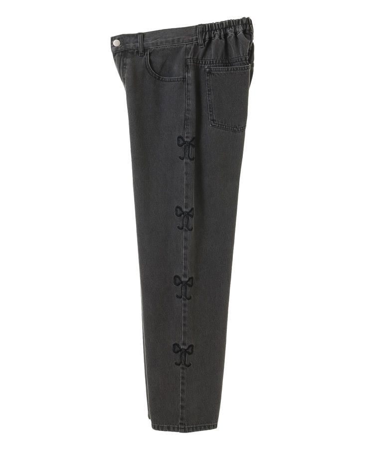 Green Parks「・DOUBLE FLAGS サイドリボン刺繍デニム」|デニム|