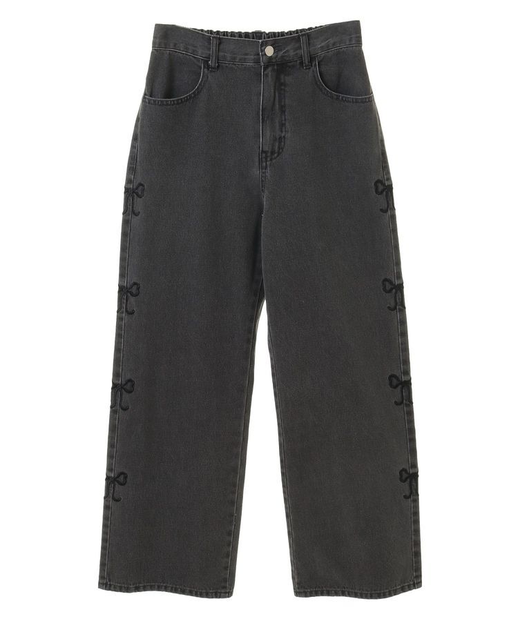 Green Parks「・DOUBLE FLAGS サイドリボン刺繍デニム」|デニム|