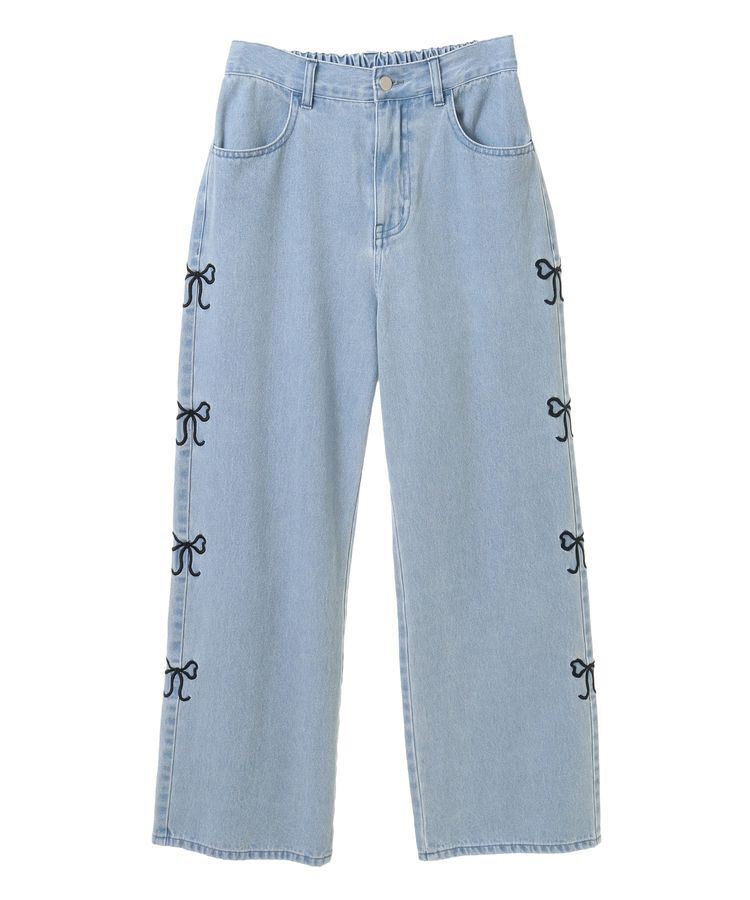 Green Parks「・DOUBLE FLAGS サイドリボン刺繍デニム」|デニム|