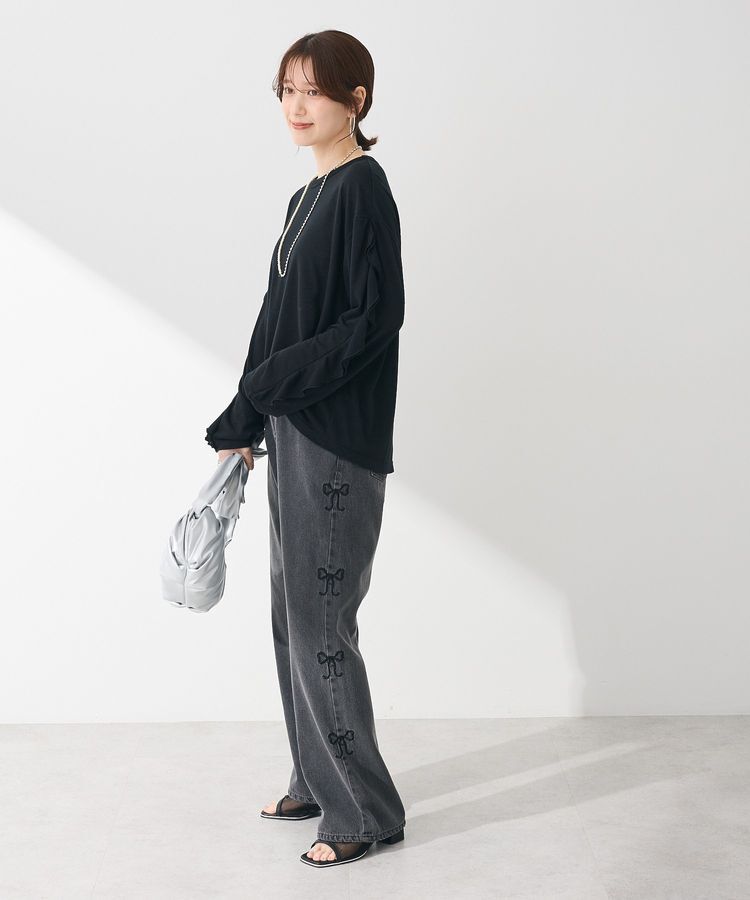 Green Parks「・DOUBLE FLAGS サイドリボン刺繍デニム」|デニム|