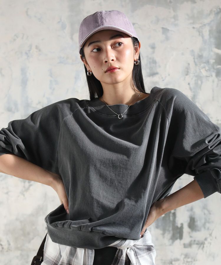 Green Parks「ピグメントボートネックプルオーバー」|Tシャツ・カットソー|Charcoal Gray