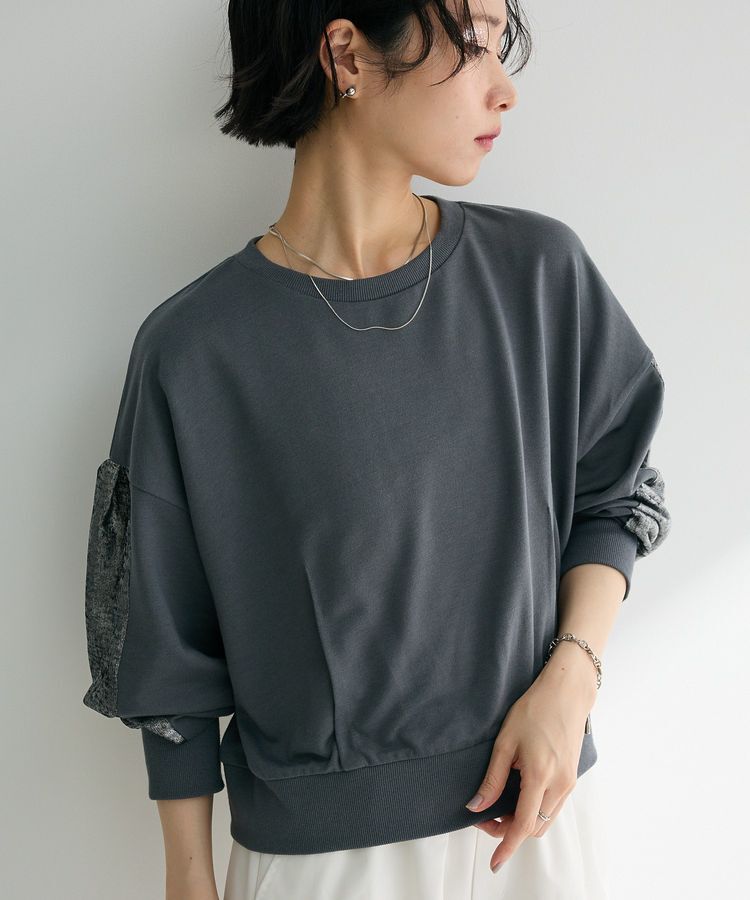 Green Parks「箔プリントドッキング裏毛プルオーバー」|スウェット・ジャージ|