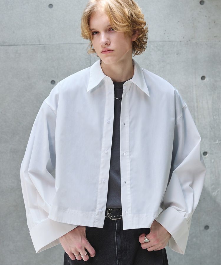 Green Parks「A.ネクタイ付きワイドスリーブショート丈シャツ」|シャツ・ブラウス|