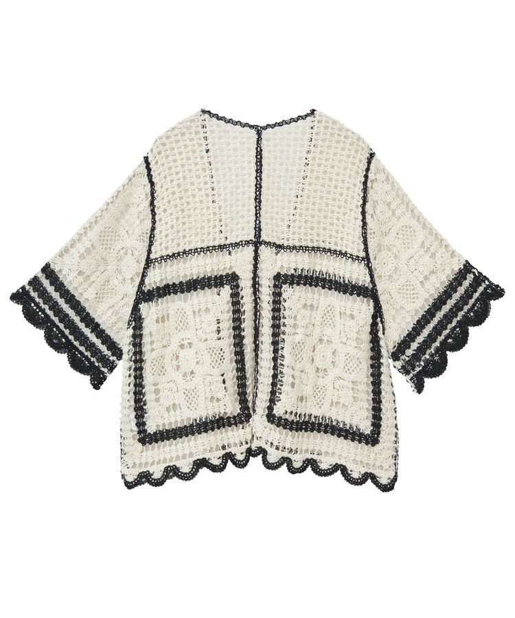 Green Parks「・ELENCARE DUE カギ針風レースカーデ」|カーディガン|