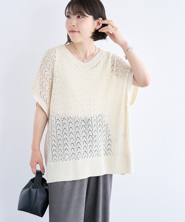 Green Parks「透かし編みニットチュニック」|チュニック|