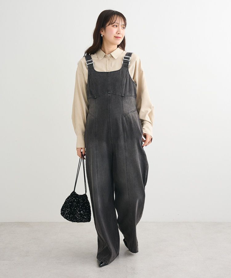 Green Parks「・SUGAR SPOON デニムコルセットオールインワン」|オールインワン|Black