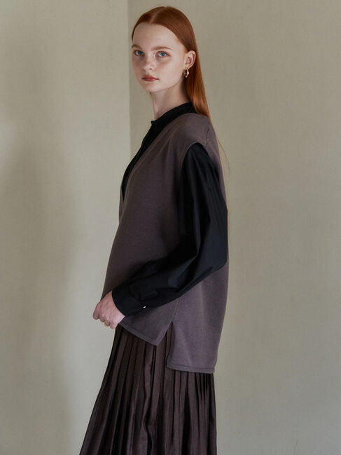 YECCA VECCA「ニットベストSETシャツ」|Tシャツ・カットソー|