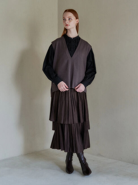 YECCA VECCA「ニットベストSETシャツ」|Tシャツ・カットソー|