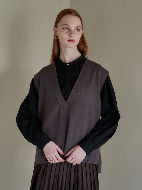 YECCA VECCA「ニットベストSETシャツ」|Tシャツ・カットソー|