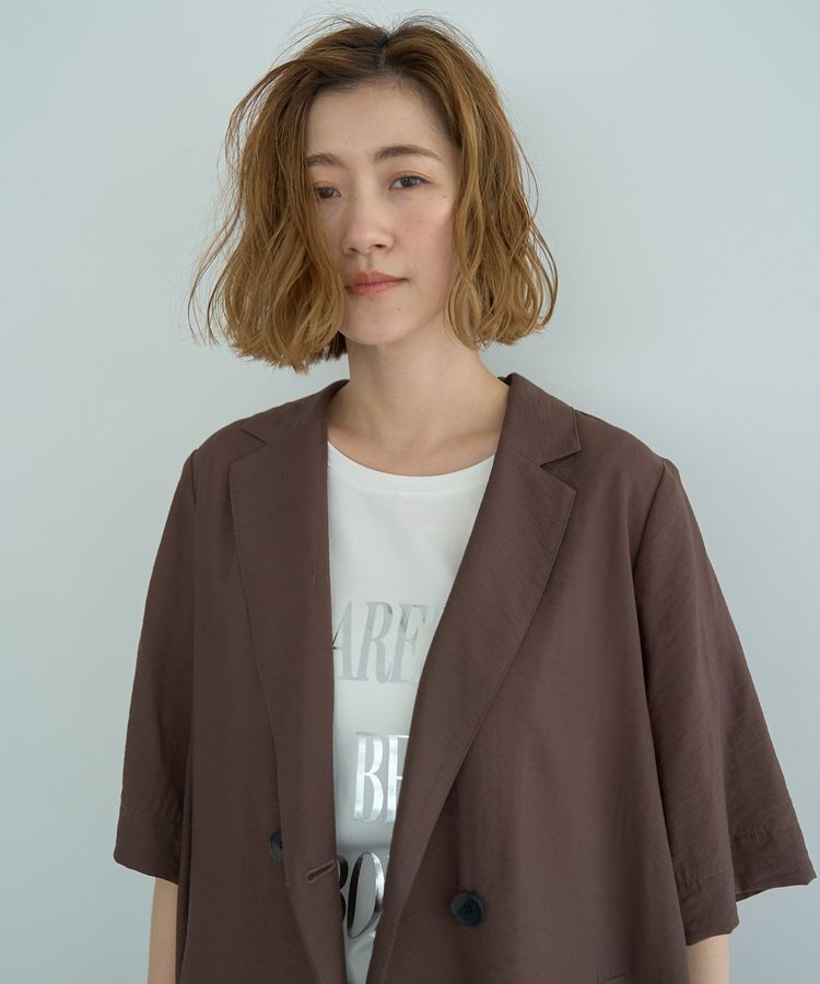 YECCA VECCA「ハーフスリーブライトジャケット」|テーラードジャケット|