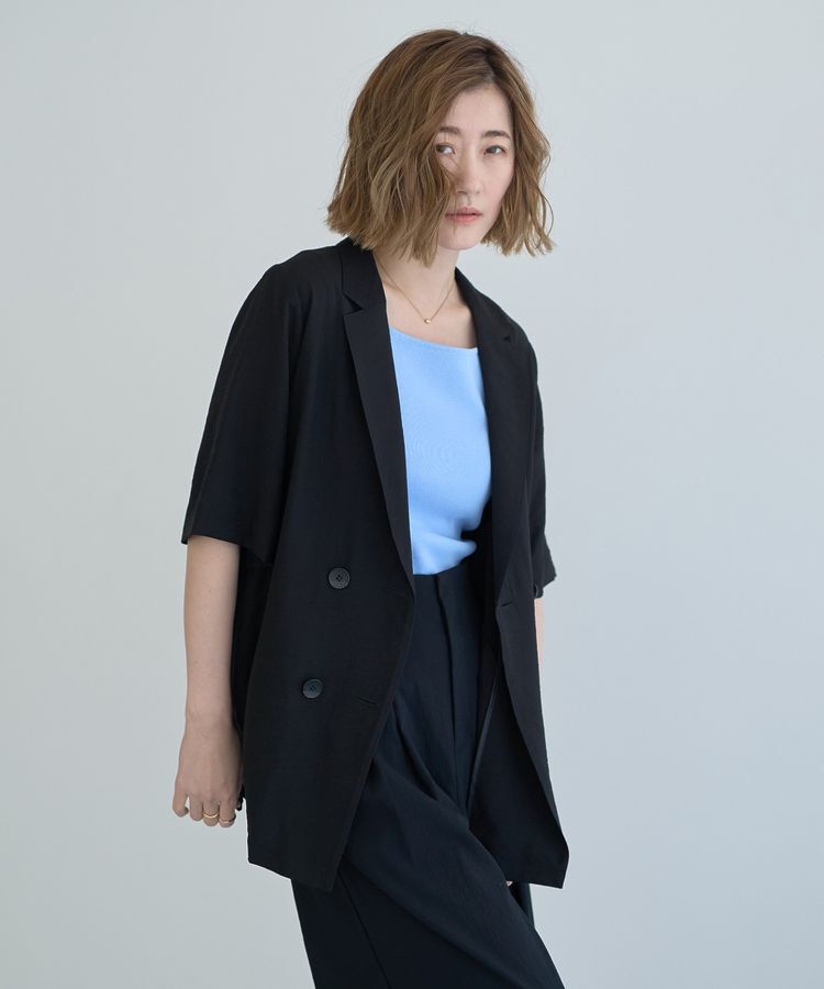 YECCA VECCA「ハーフスリーブライトジャケット」|テーラードジャケット|