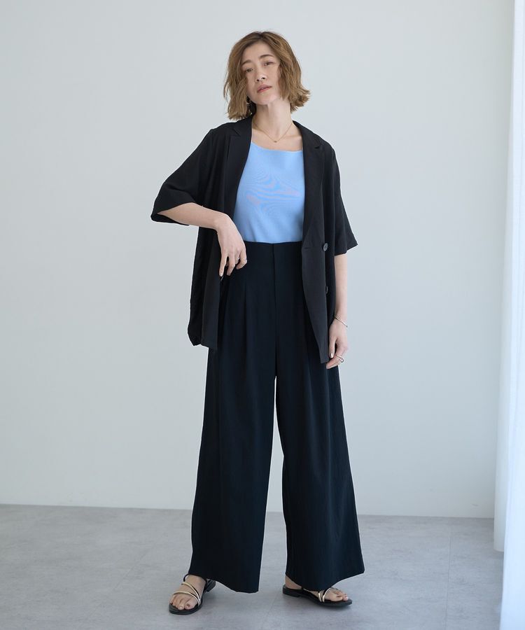 YECCA VECCA「ハーフスリーブライトジャケット」|テーラードジャケット|