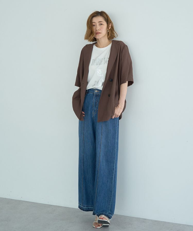 YECCA VECCA「ハーフスリーブライトジャケット」|テーラードジャケット|