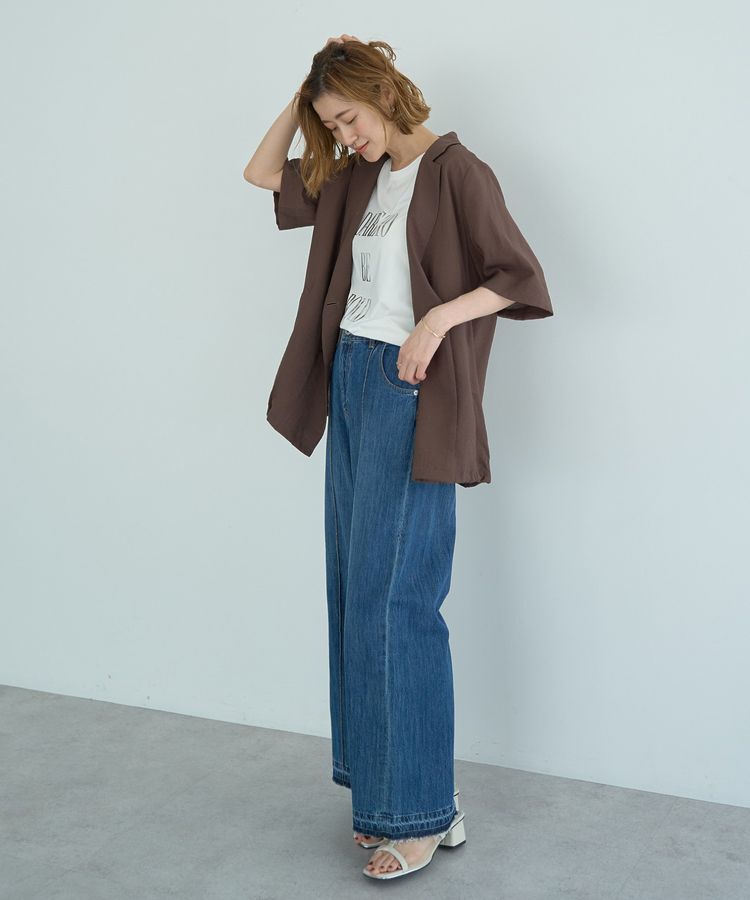 YECCA VECCA「ハーフスリーブライトジャケット」|テーラードジャケット|