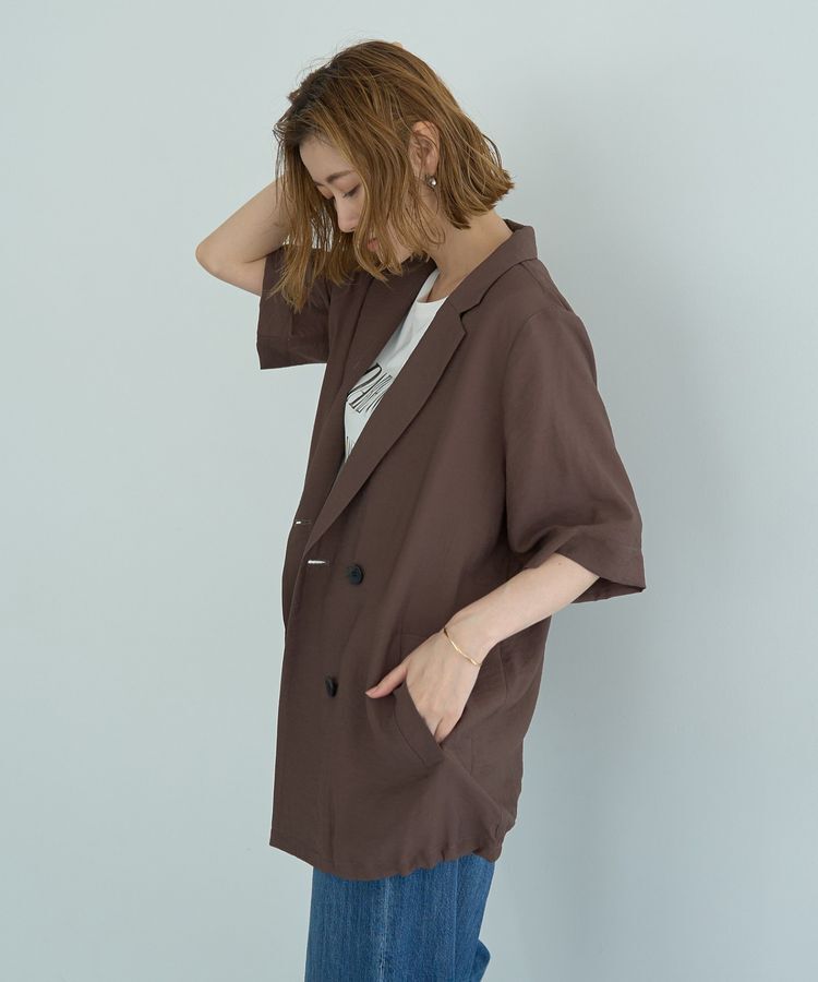 YECCA VECCA「ハーフスリーブライトジャケット」|テーラードジャケット|