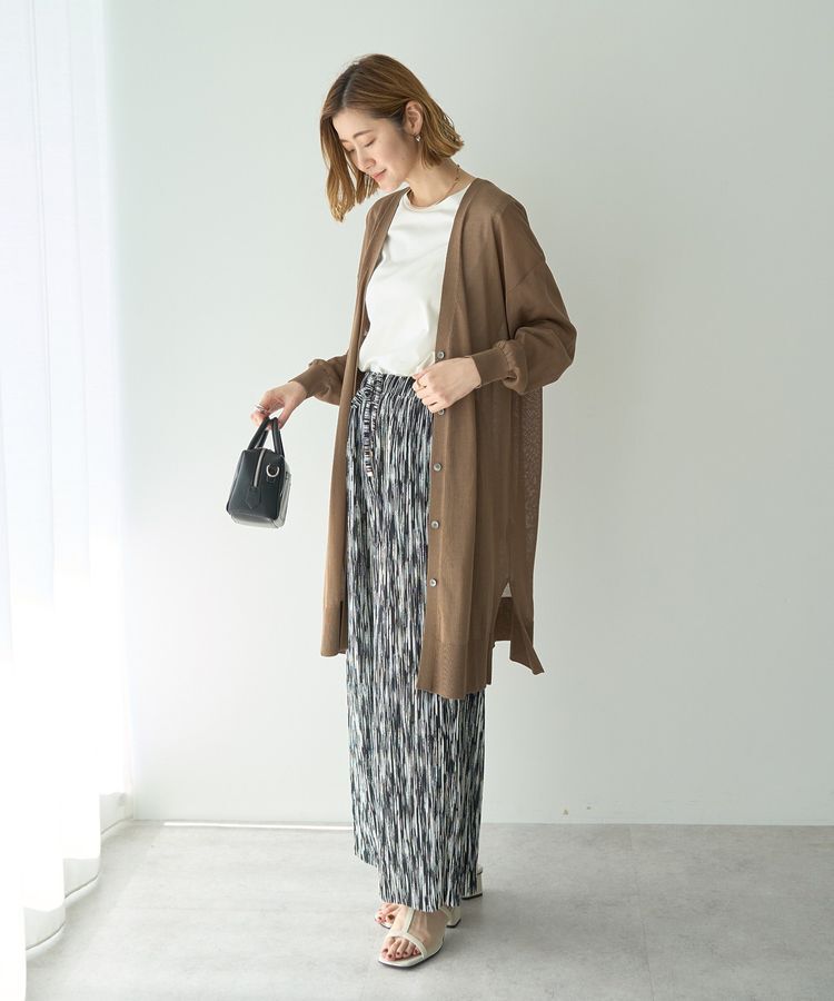 YECCA VECCA「シアーニットロング丈カーディガン」|カーディガン|