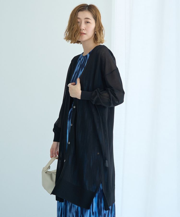 YECCA VECCA「シアーニットロング丈カーディガン」|カーディガン|