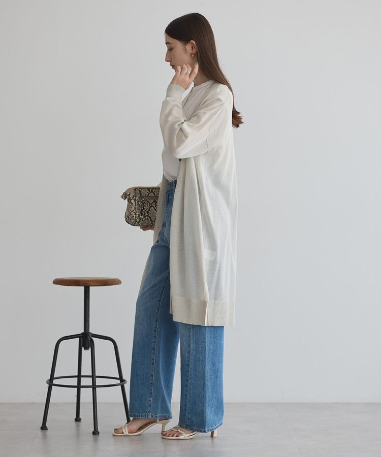 YECCA VECCA「シアーニットロング丈カーディガン」|カーディガン|