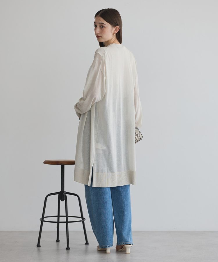 YECCA VECCA「シアーニットロング丈カーディガン」|カーディガン|