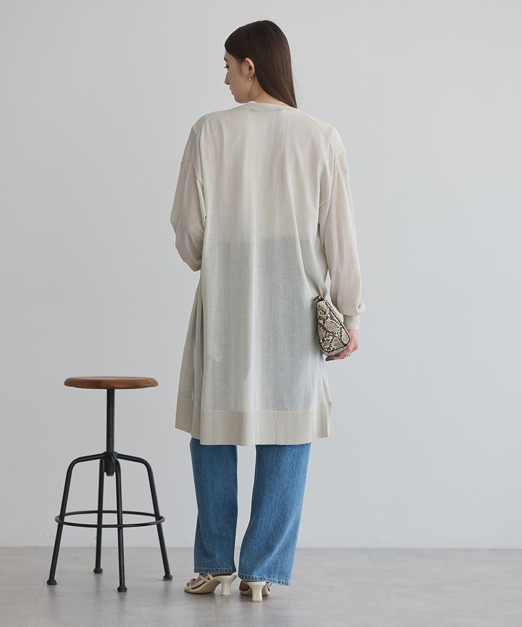 YECCA VECCA「シアーニットロング丈カーディガン」|カーディガン|