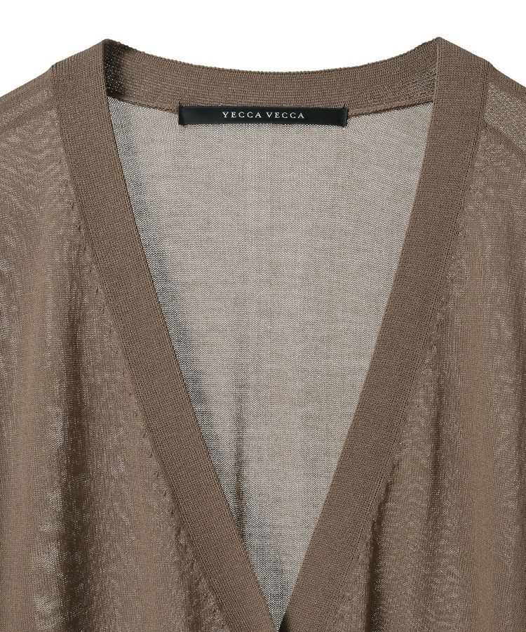 YECCA VECCA「シアーニットロング丈カーディガン」|カーディガン|