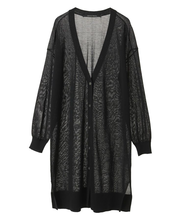 YECCA VECCA「シアーニットロング丈カーディガン」|カーディガン|