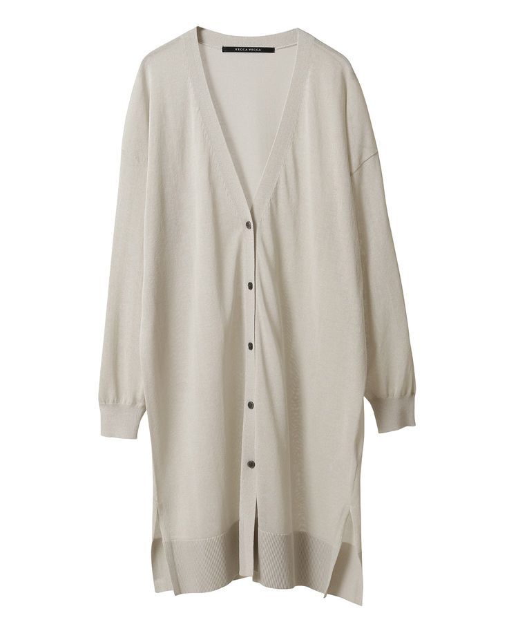 YECCA VECCA「シアーニットロング丈カーディガン」|カーディガン|