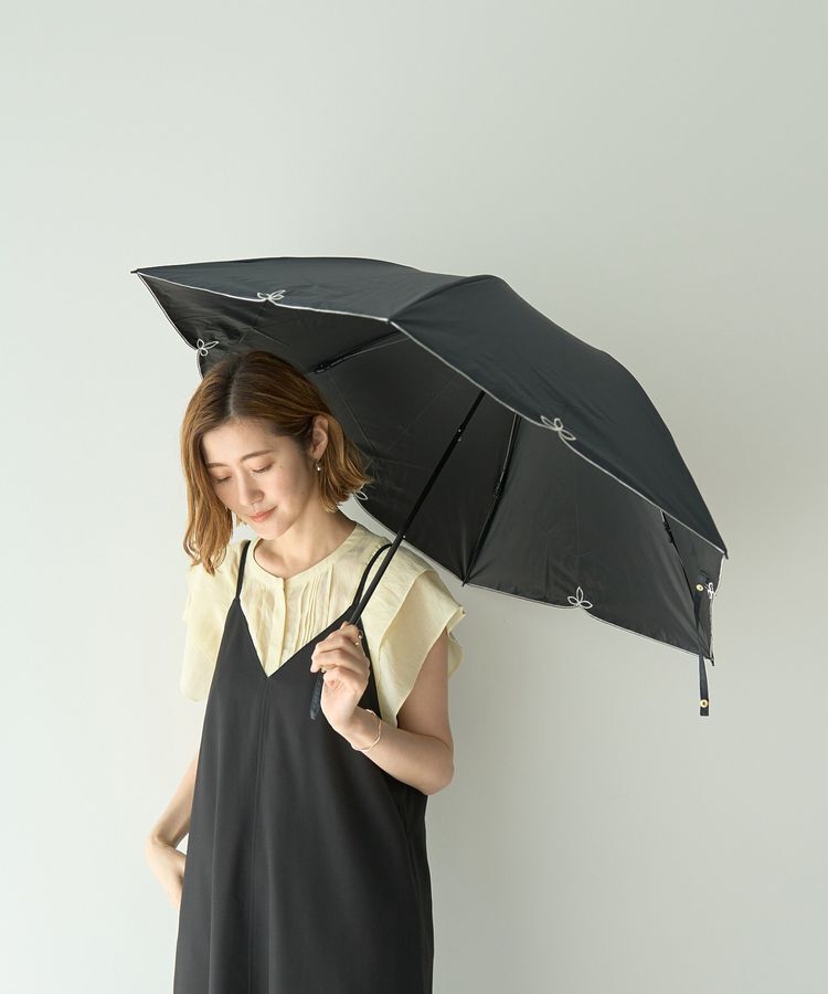 YECCA VECCA「【晴雨兼用】Wpc.遮光ドームワイドスカラップミニ日傘」|傘|Black