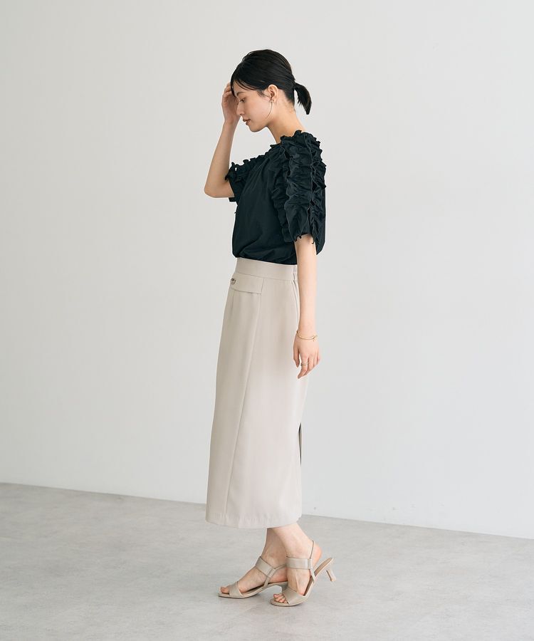 YECCA VECCA「【UVカット】フリルスリーブカットソー」|Tシャツ・カットソー|