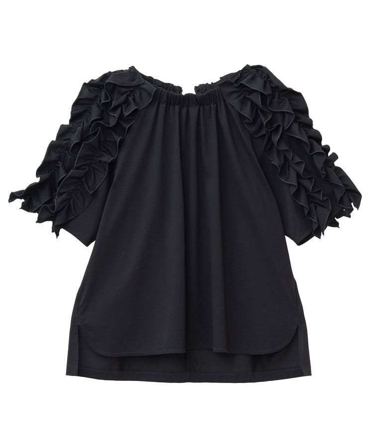 YECCA VECCA「【UVカット】フリルスリーブカットソー」|Tシャツ・カットソー|