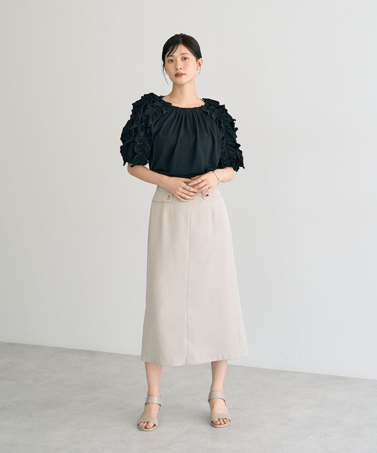 YECCA VECCA「【UVカット】フリルスリーブカットソー」|Tシャツ・カットソー|