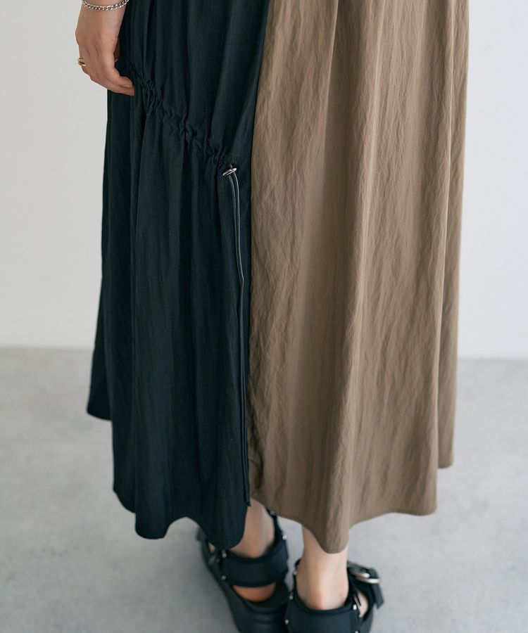 Editt by YECCA VECCA「ドロストデザインロングスカート」|フレア|