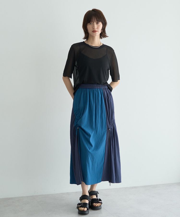 Editt by YECCA VECCA「ドロストデザインロングスカート」|フレア|