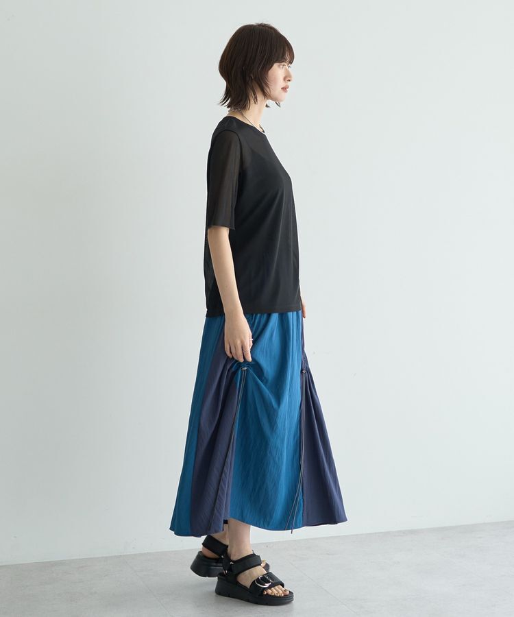 Editt by YECCA VECCA「ドロストデザインロングスカート」|フレア|