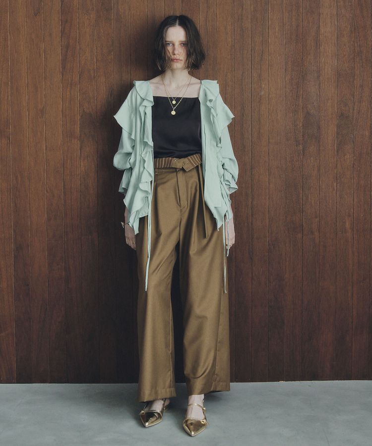 YECCA VECCA「ラッフルリボンロングブラウス」|シャツ・ブラウス|