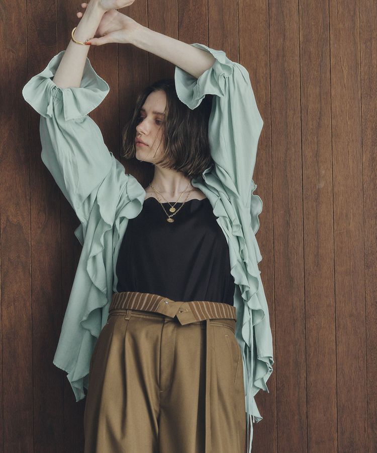 YECCA VECCA「ラッフルリボンロングブラウス」|シャツ・ブラウス|