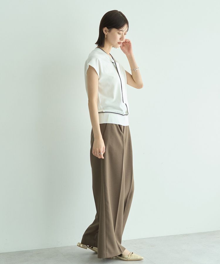 YECCA VECCA「【UVカット】配色ボウタイニット」|ニット・セーター|