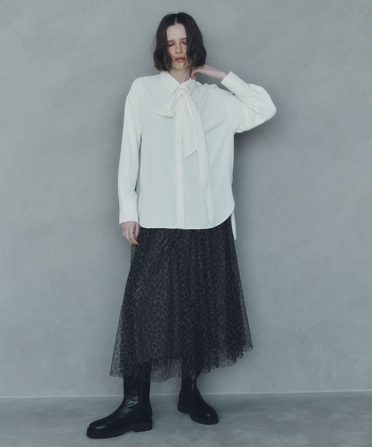 YECCA VECCA「プリントチュールスカート」|フレア|