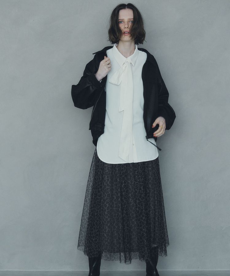 YECCA VECCA「プリントチュールスカート」|フレア|