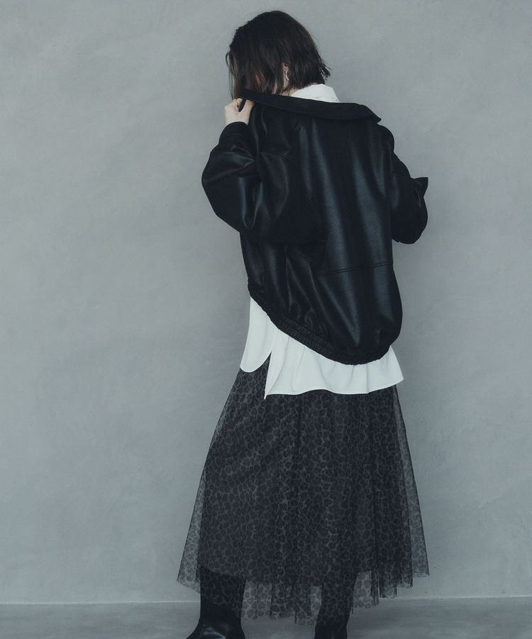 YECCA VECCA「プリントチュールスカート」|フレア|