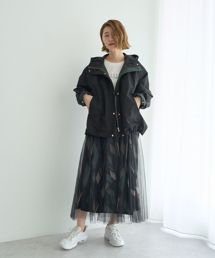 YECCA VECCA「プリントチュールスカート」|フレア|