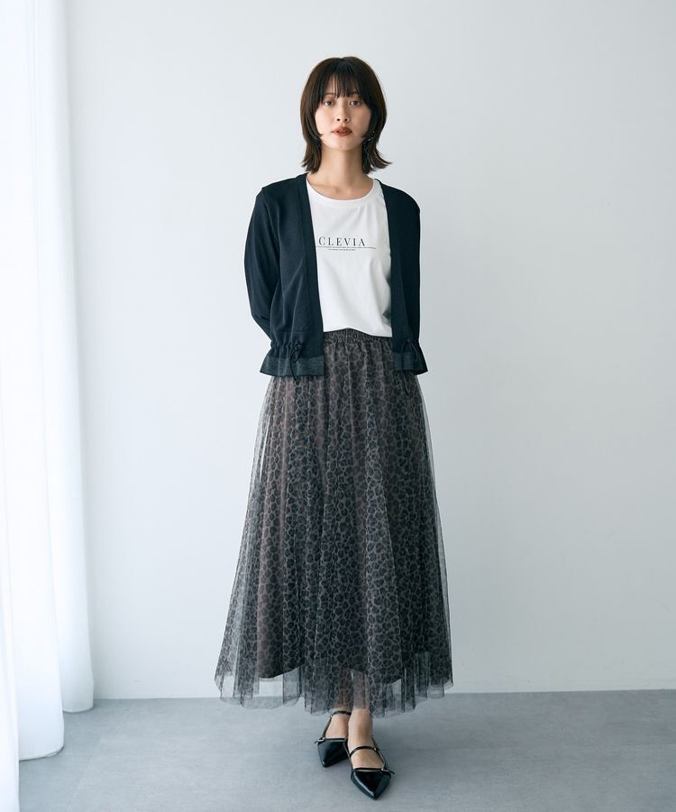 YECCA VECCA「プリントチュールスカート」|フレア|