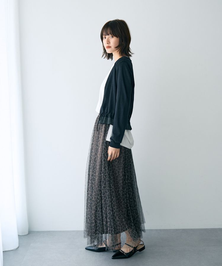 YECCA VECCA「プリントチュールスカート」|フレア|