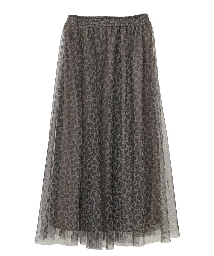 YECCA VECCA「プリントチュールスカート」|フレア|