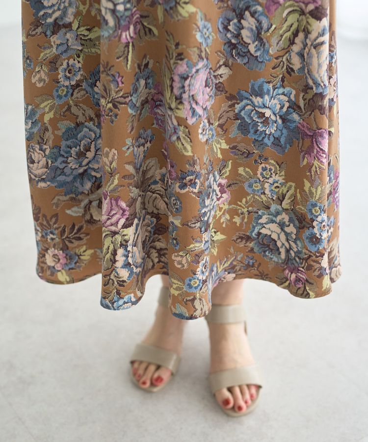 YECCA VECCA「ゴブラン柄フレアスカート」|フレア|