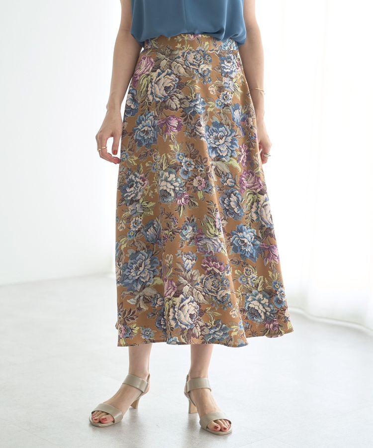 YECCA VECCA「ゴブラン柄フレアスカート」|フレア|