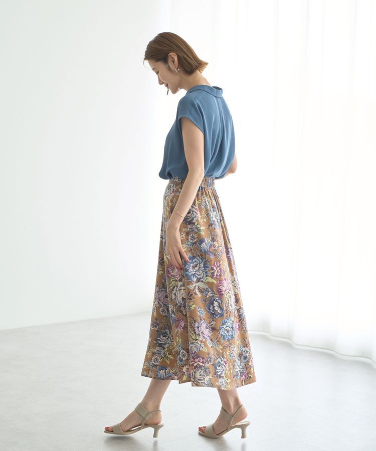 YECCA VECCA「ゴブラン柄フレアスカート」|フレア|