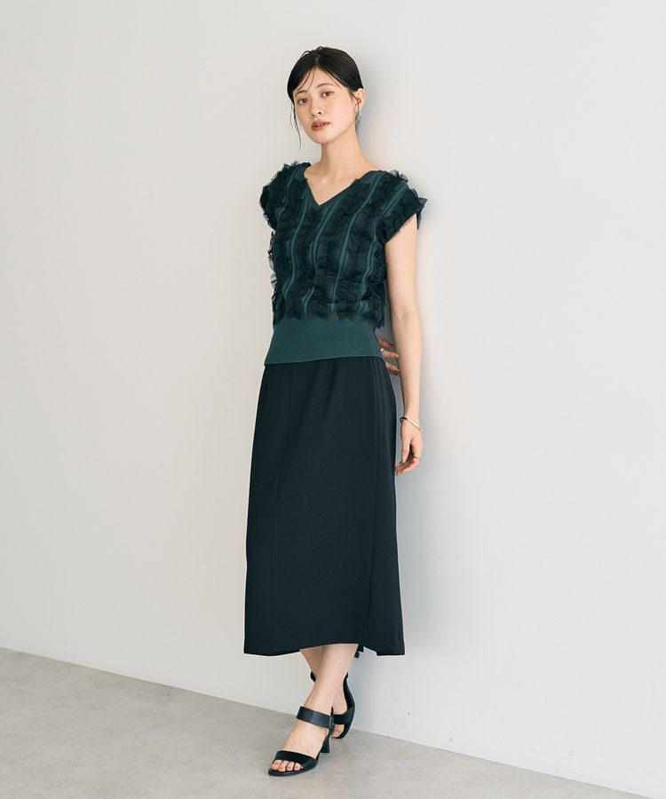 YECCA VECCA「ポケットデザインナロースカート」|タイト|